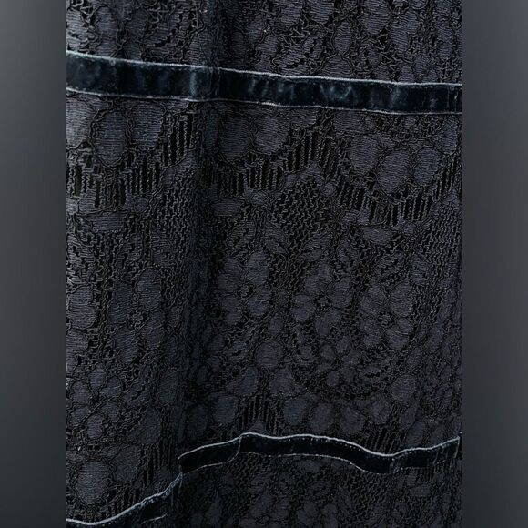 NWT Foxiedox Anthropologie Clarinda Lace Midi Dress Navy Blue Women's XL Tiered - Picture 9 of 12